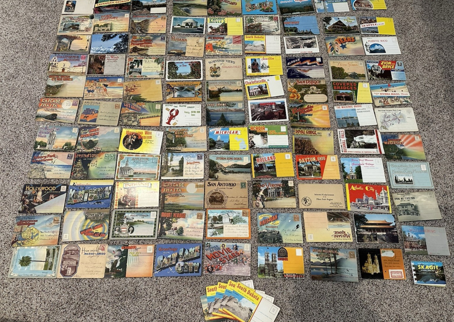 Souvenir Postcard Folders Lot ~100 Folders~ Views, Travel, Scenic, Cities, Parks