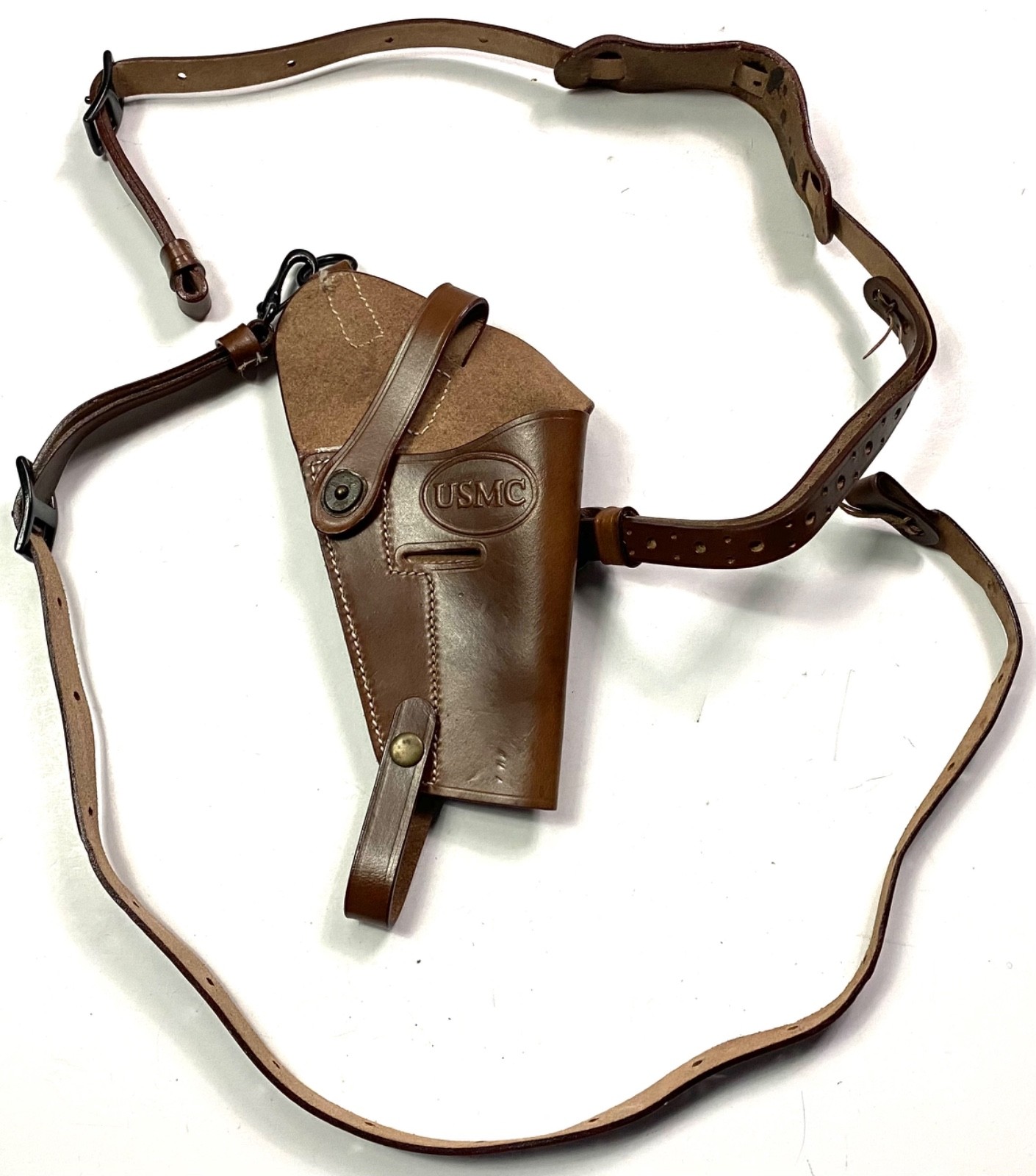 WWII US USMC MARINE .45 PISTOL M7 SHOULDER HOLSTER- BROWN, WWII US USMC MARINE .45 PISTOL M7 SHOULDER HOLSTER- BROWN,