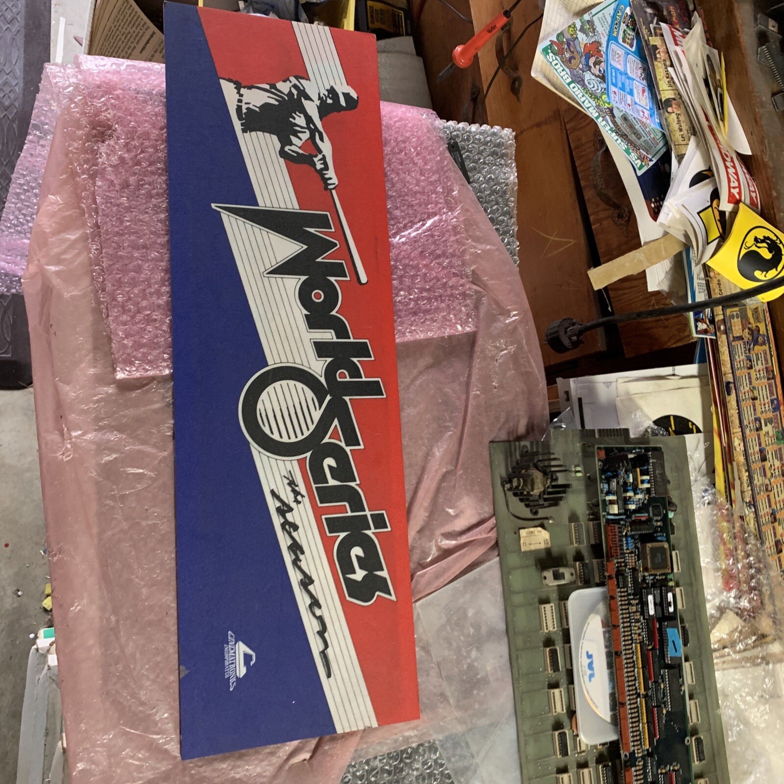 Old Vintage World Series The Season   Arcade Video game sign marquee Off