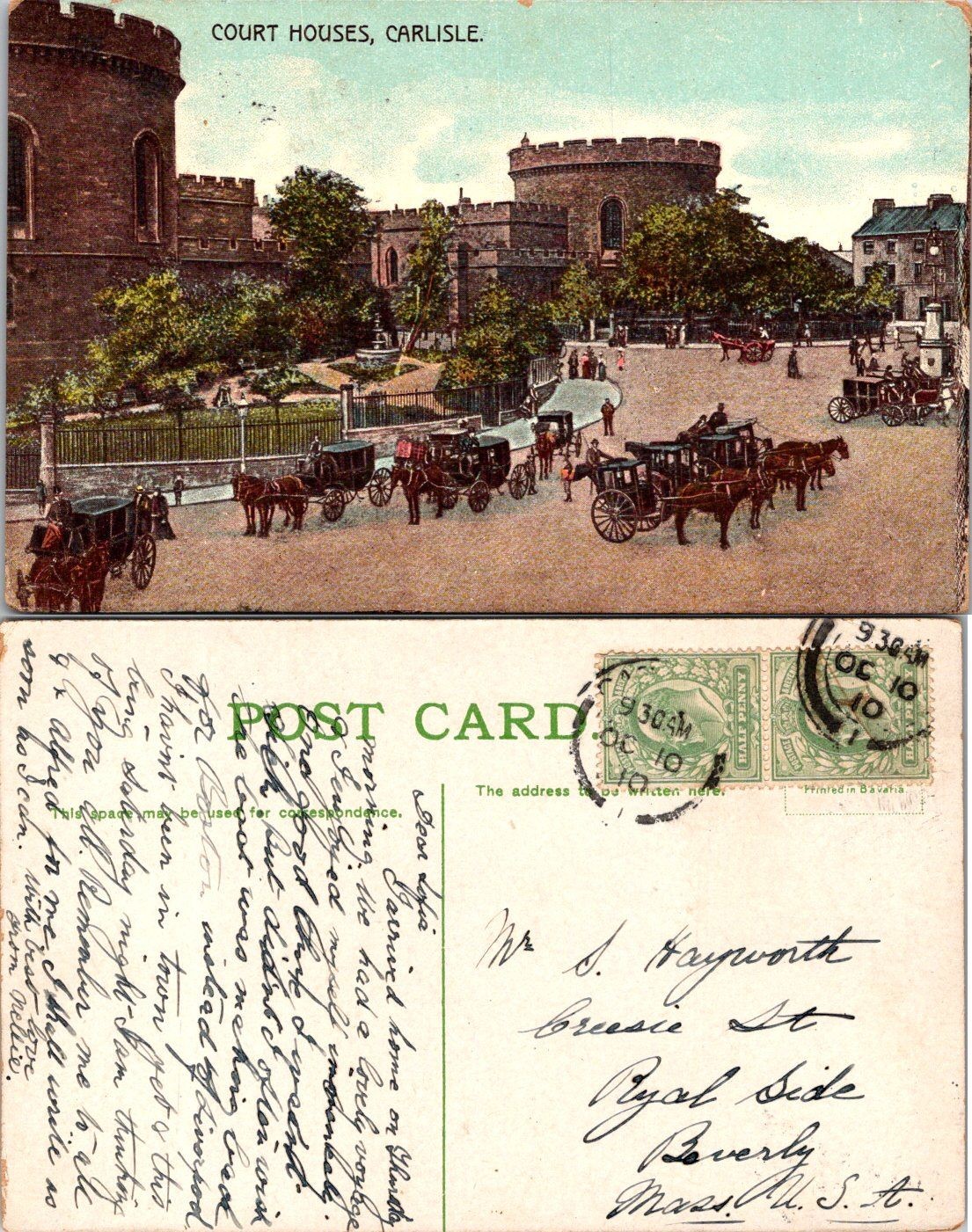 Court Houses Carlisle Postcard Posted 1906 Vintage Carlisle England Carriages Court Houses Carlisle Postcard Posted 1906 Vintage Carlisle England Carriages