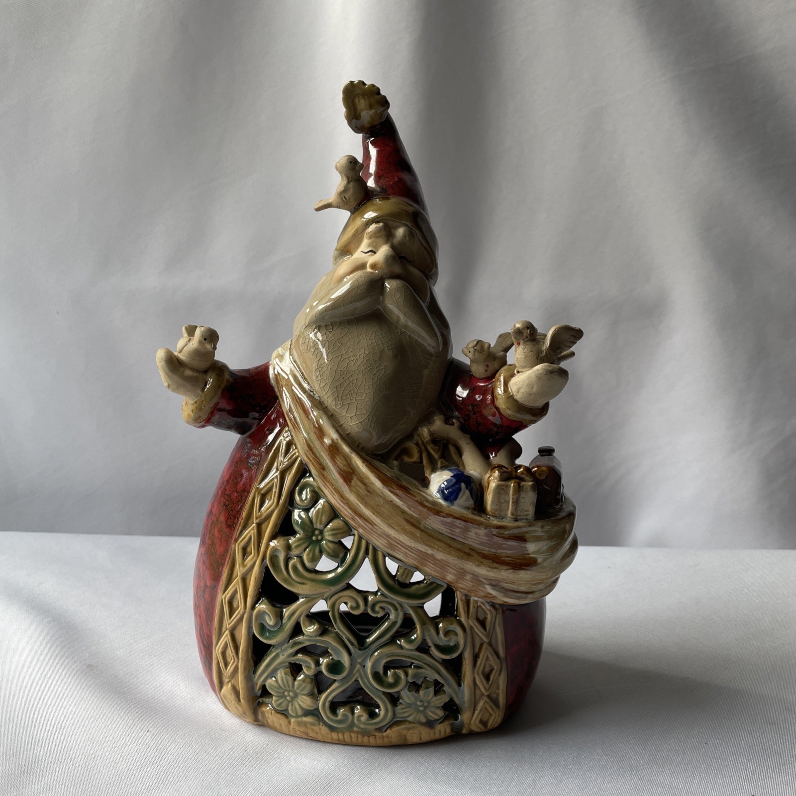 VTG Hanna\'s Handiworks Glazed Ceramic Santa Claus Christmas Votive Decor VTG Hanna\'s Handiworks Glazed Ceramic Santa Claus Christmas Votive Decor