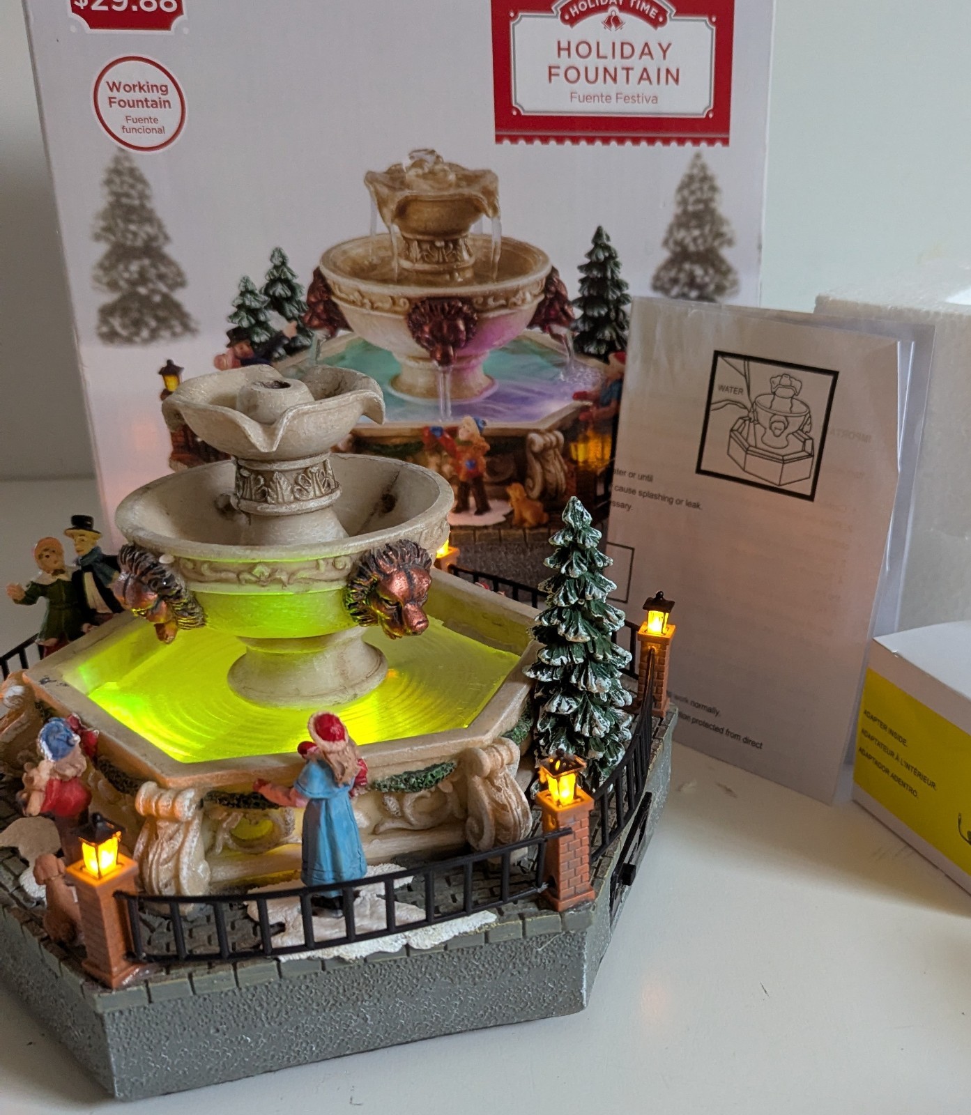 Holiday Time Real Water Fountain LED Light Up Walmart Holiday Time Real Water Fountain LED Light Up Walmart