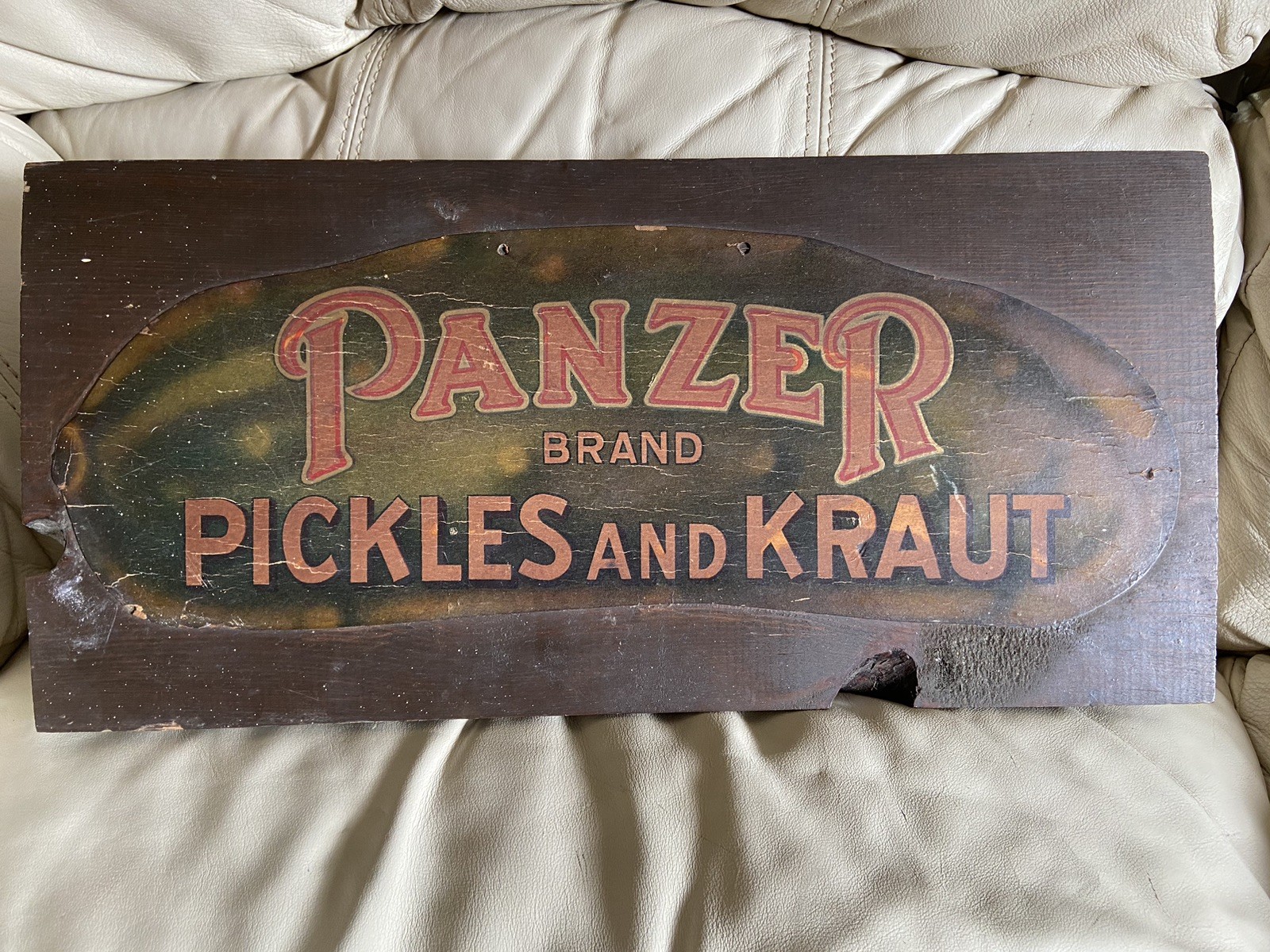 Vintage Antique PANZER PICKLES And KRAUT Advertising Sign pickle Baltimore MD
