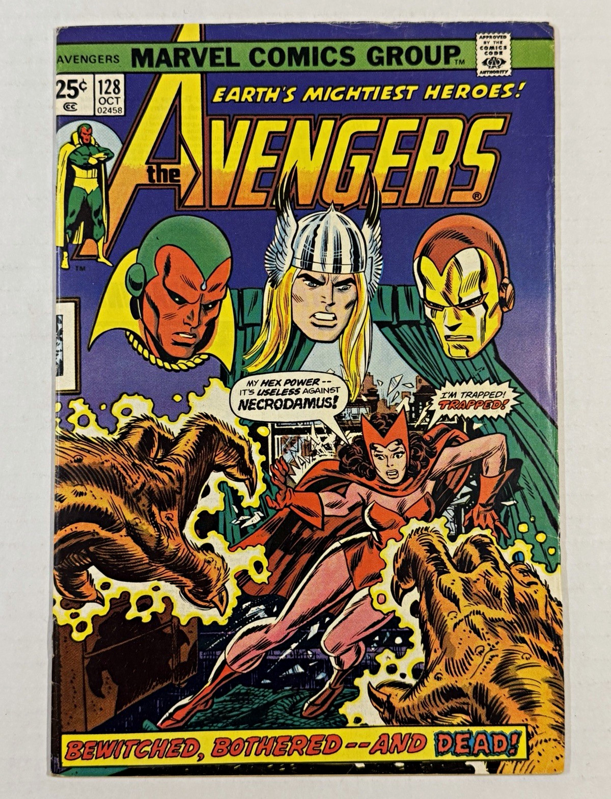 AVENGERS #128 1974 Scarlet Witch Vision Iron Man Thor Marvel FN AVENGERS #128 1974 Scarlet Witch Vision Iron Man Thor Marvel FN
