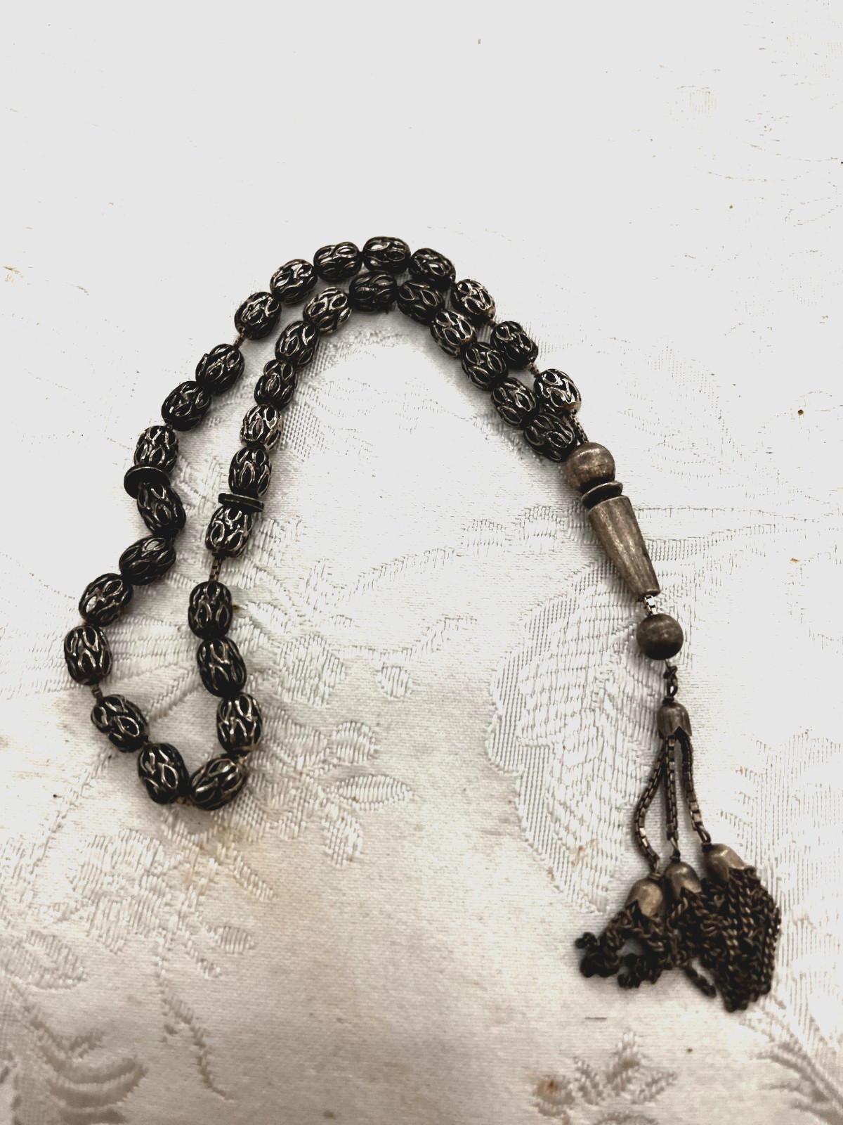 Vintage Ornate Handcrafted Sterling Silver Islamic Muslim Arabic Prayer Bead Vintage Ornate Handcrafted Sterling Silver Islamic Muslim Arabic Prayer Bead