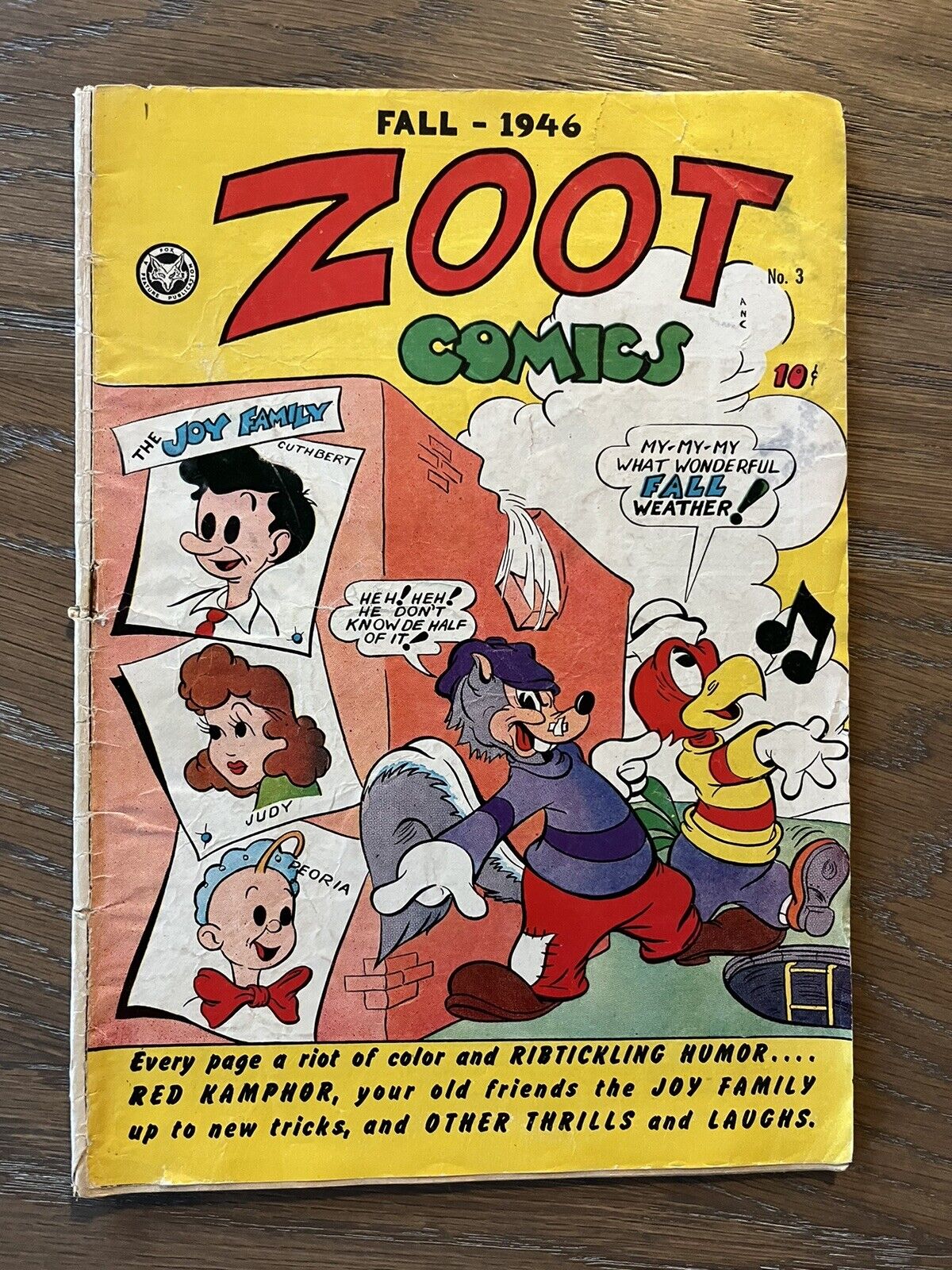 Zoot Comics #3 1946 Fall Red Kamphor Senor Tamale Joy Family HTF Issue Gd? Pics