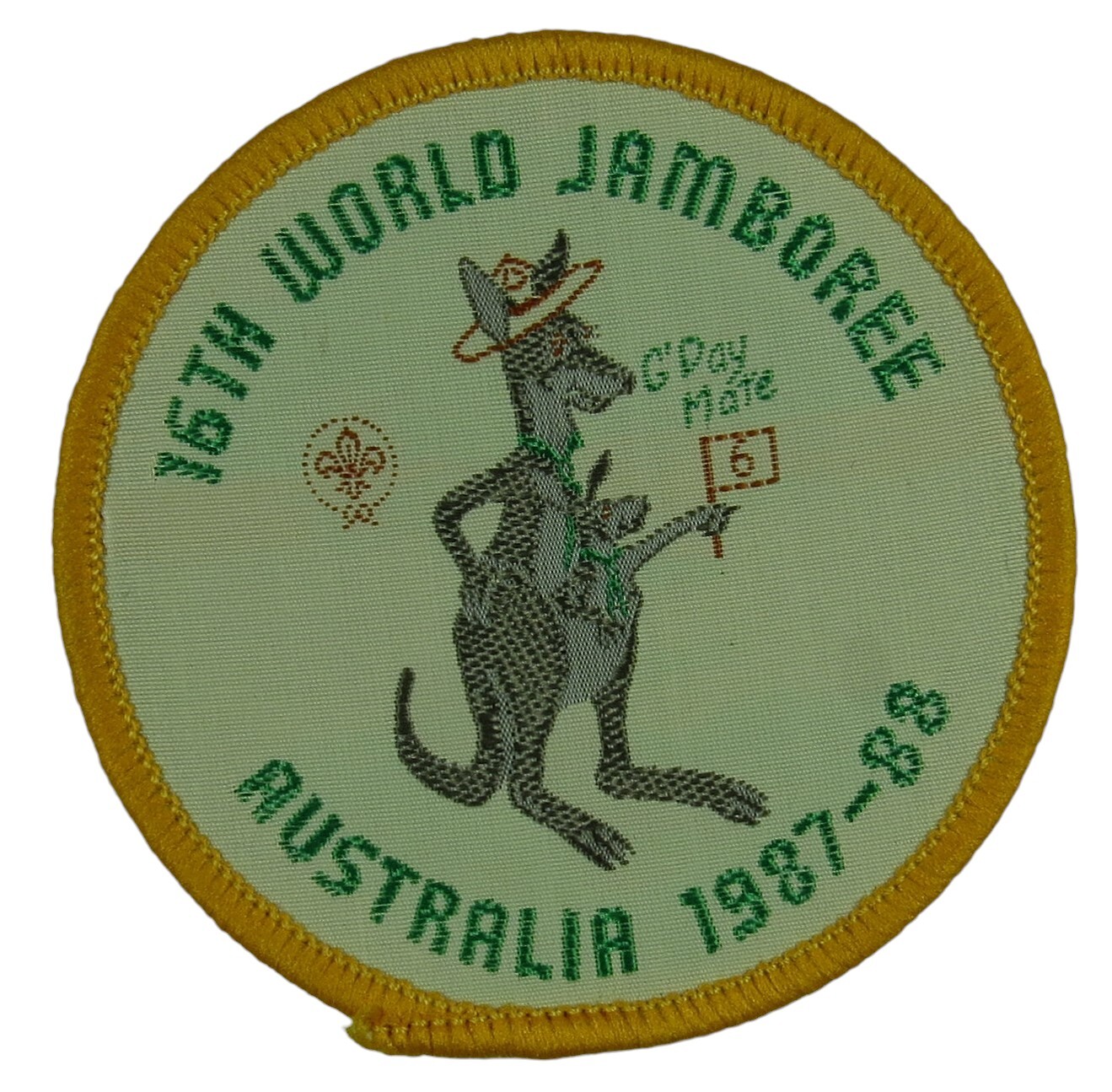 1987-1988 16th World Scout Jamboree Australia Subcamp 6 Patch YEL Bdr (WSJ596)