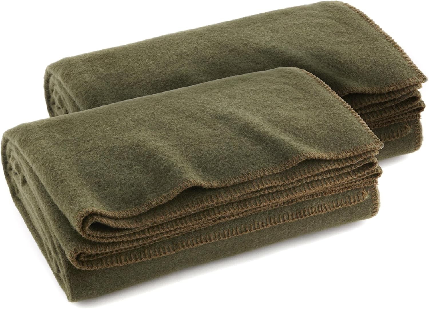US Military Wool Fire Retardant Blanket 66x90 Olive Drab Survival Emergency 2Pk US Military Wool Fire Retardant Blanket 66x90 Olive Drab Survival Emergency 2Pk