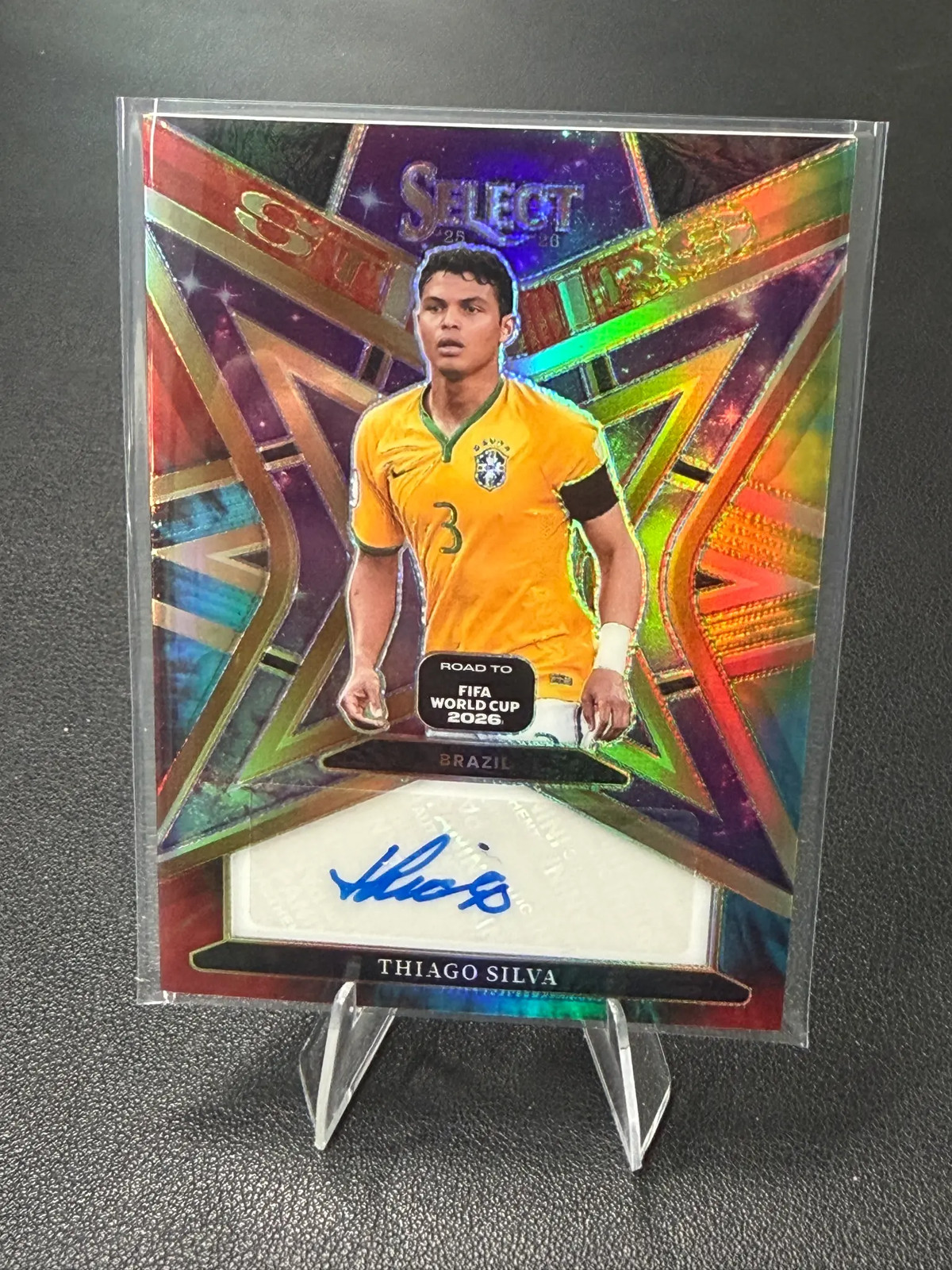 Thiago Silva Brazil #ST-TS Gold Prizm 10/10 Panini Select WC26 Thiago Silva Brazil #ST-TS Gold Prizm 10/10 Panini Select WC26