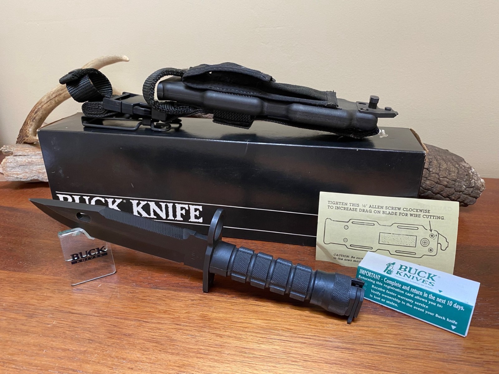Buck Knife 188 - Vintage (1991) M9 Bayonet W/Box, Bianchi-Phrobis Sheath **NOS**