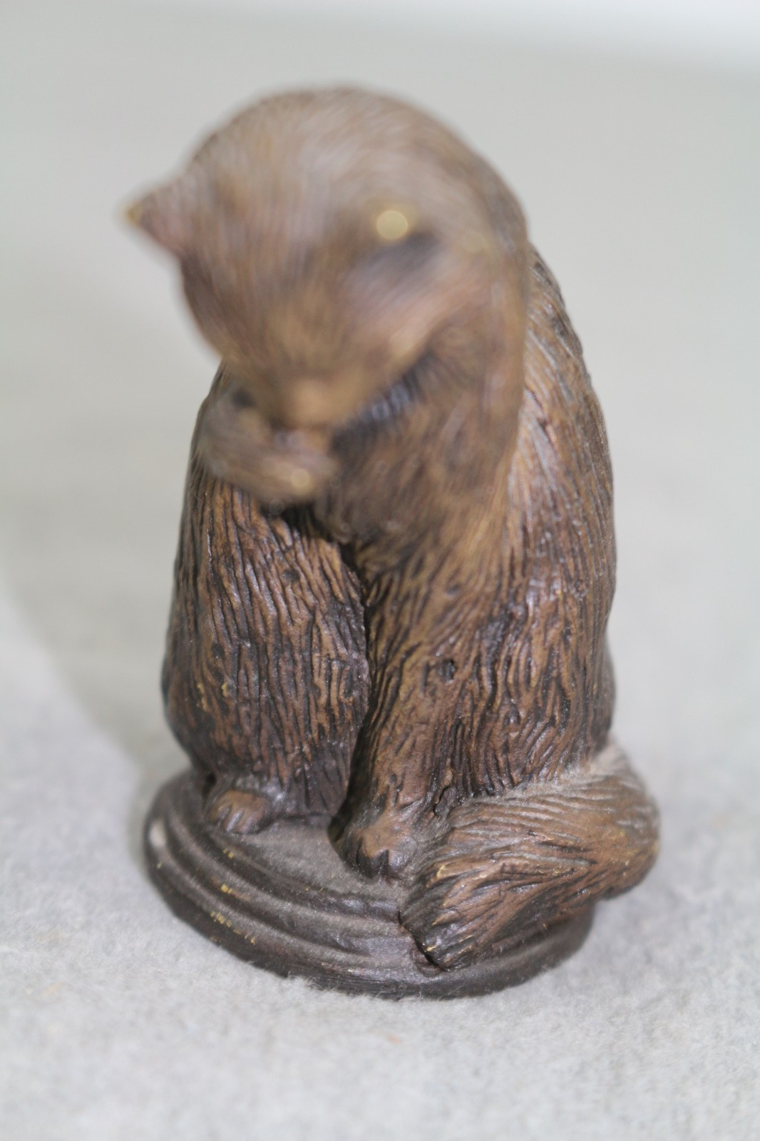 Vintage Bronze Sitting Cat Kitten Figurine Statue 2-1/2\ Vintage Bronze Sitting Cat Kitten Figurine Statue 2-1/2\