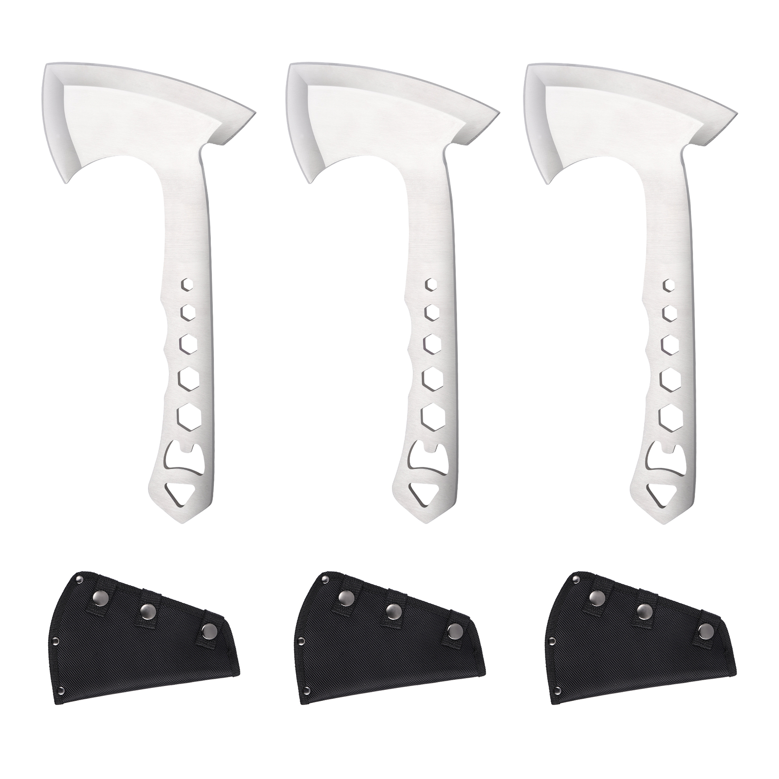 3PCS Full Tang Throwing Axes Set w/Nylon Sheath for Recreation and Competition 3PCS Full Tang Throwing Axes Set w/Nylon Sheath for Recreation and Competition