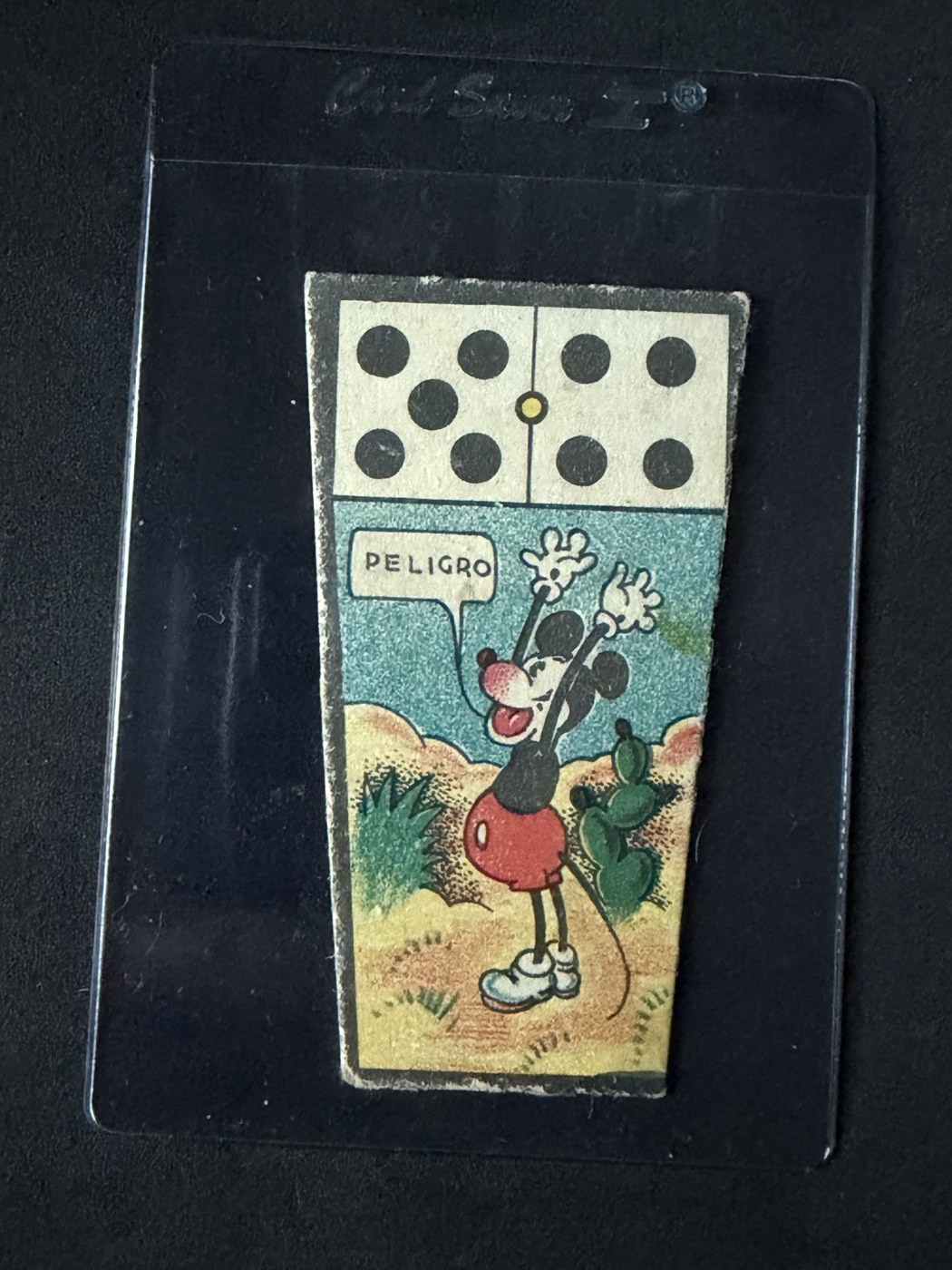 1934 Mickey Mouse Domino 5-4 Mickey Mouse Peligro Walt Disney Vintage Rare Card 1934 Mickey Mouse Domino 5-4 Mickey Mouse Peligro Walt Disney Vintage Rare Card