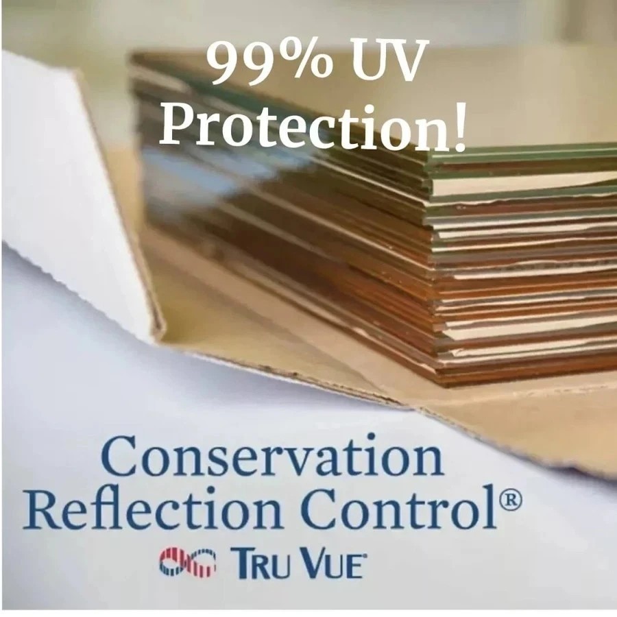 TRU VUE CONSERVATION REFLECTION CONTROL GLASS- 11x14 W/UV PROTECTION/NON-GLARE TRU VUE CONSERVATION REFLECTION CONTROL GLASS- 11x14 W/UV PROTECTION/NON-GLARE