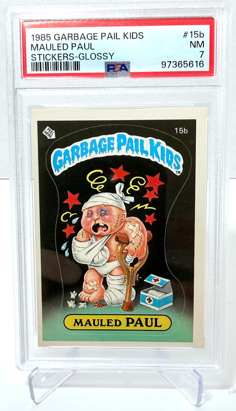 1985 Topps Garbage Pail Kids Series 1 - #15b Mauled Paul - PSA 7 NM 1985 Topps Garbage Pail Kids Series 1 - #15b Mauled Paul - PSA 7 NM