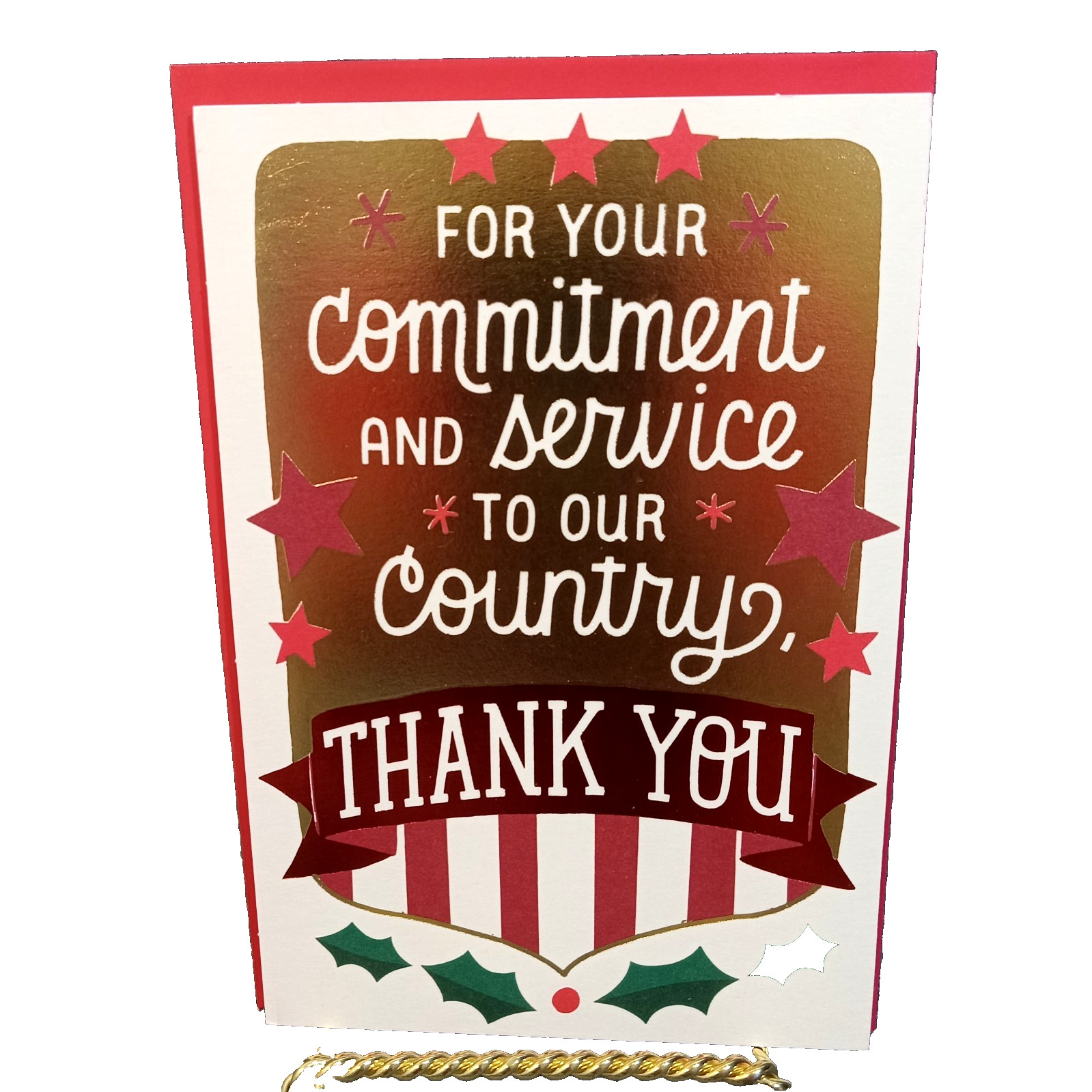 Hallmark Christmas Card Red Gold To MILLITARY PERSON \ Hallmark Christmas Card Red Gold To MILLITARY PERSON \
