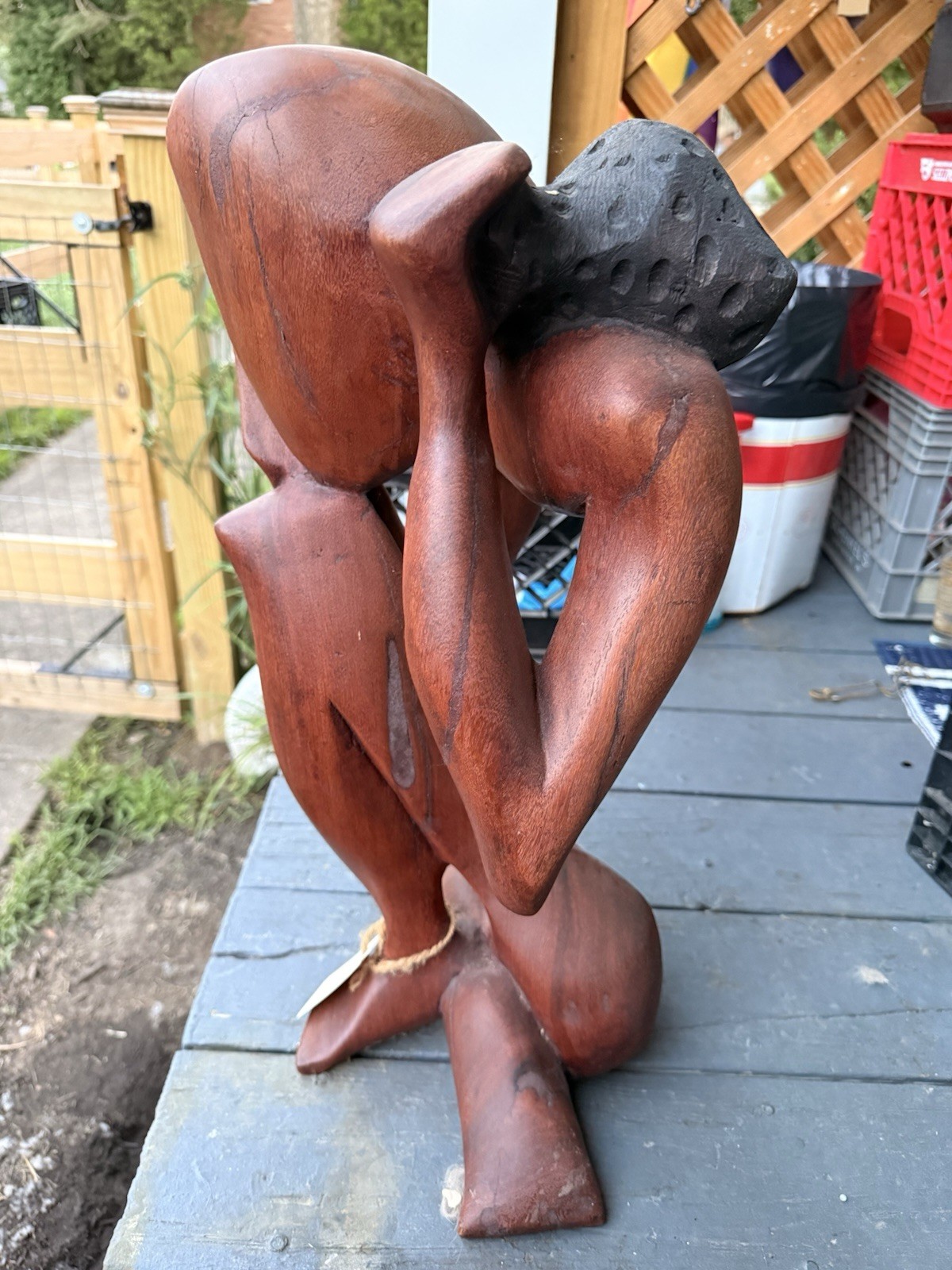 Large Hand Carved Abstract Wood Sculpture African Modernist Style 26 Figure 416L
