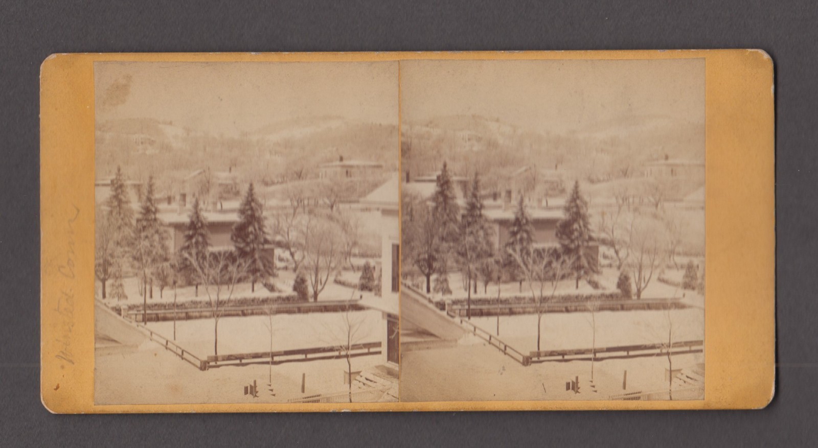 WINSTED,  CONNECTICUT (CONN)  ALBUMEN STEREOVIEW, 1870s or 80s. WINTER SCENE