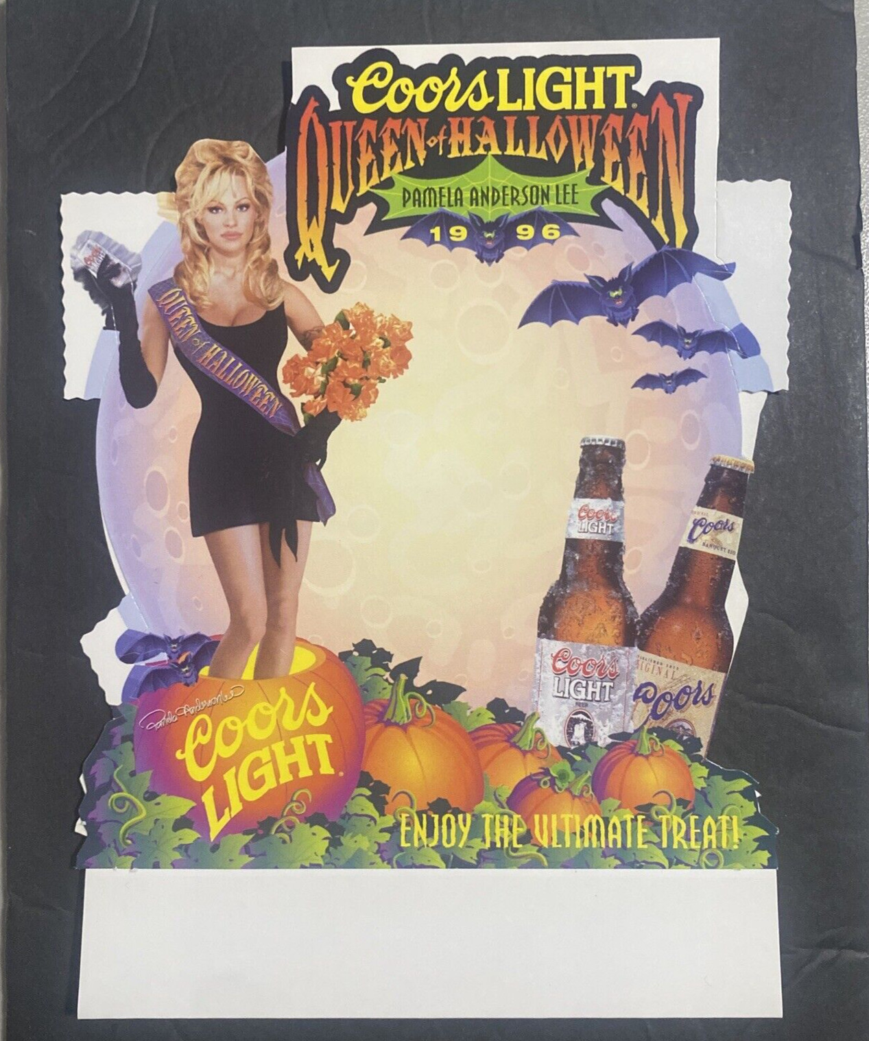 1996 Coors Light Beer Pam Anderson Queen of Halloween Standup 6
