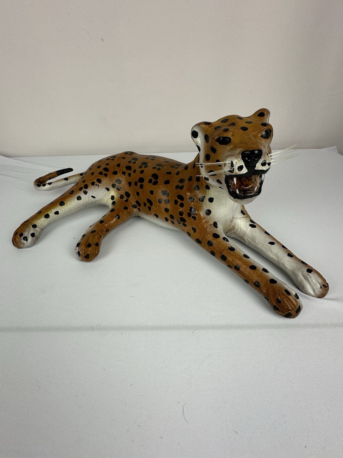 Vintage Leather Wrapped Paper Mache Cheetah/Leopard Whiskers Vintage Leather Wrapped Paper Mache Cheetah/Leopard Whiskers