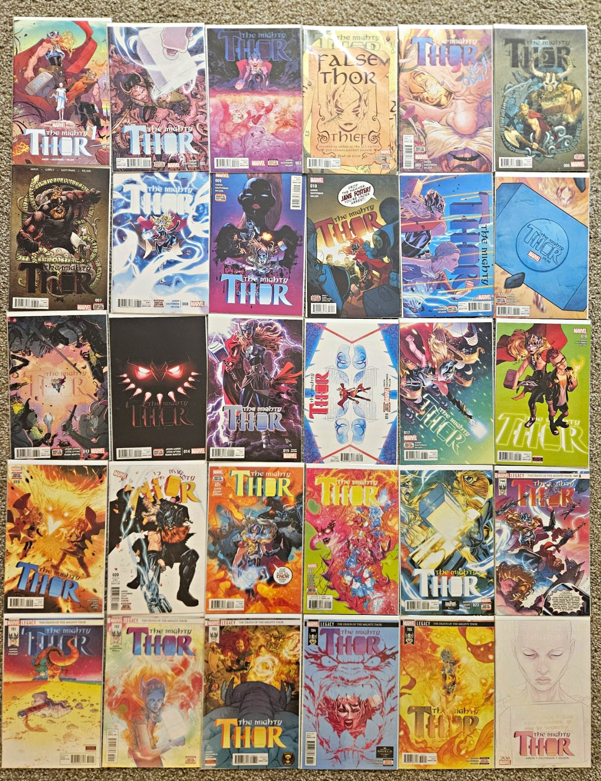 Marvel The Mighty Thor COMPLETE Comic Book Lot #1-23, #700-706 Jason Aaron 2015
