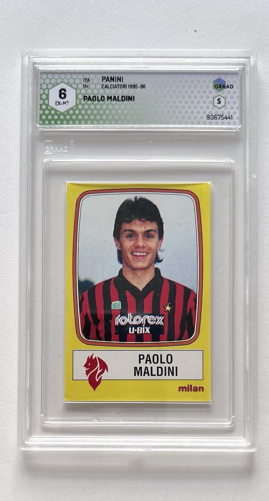 1985-86 Panini Maldini Paolo Calciatori Rookie. Grade 6.