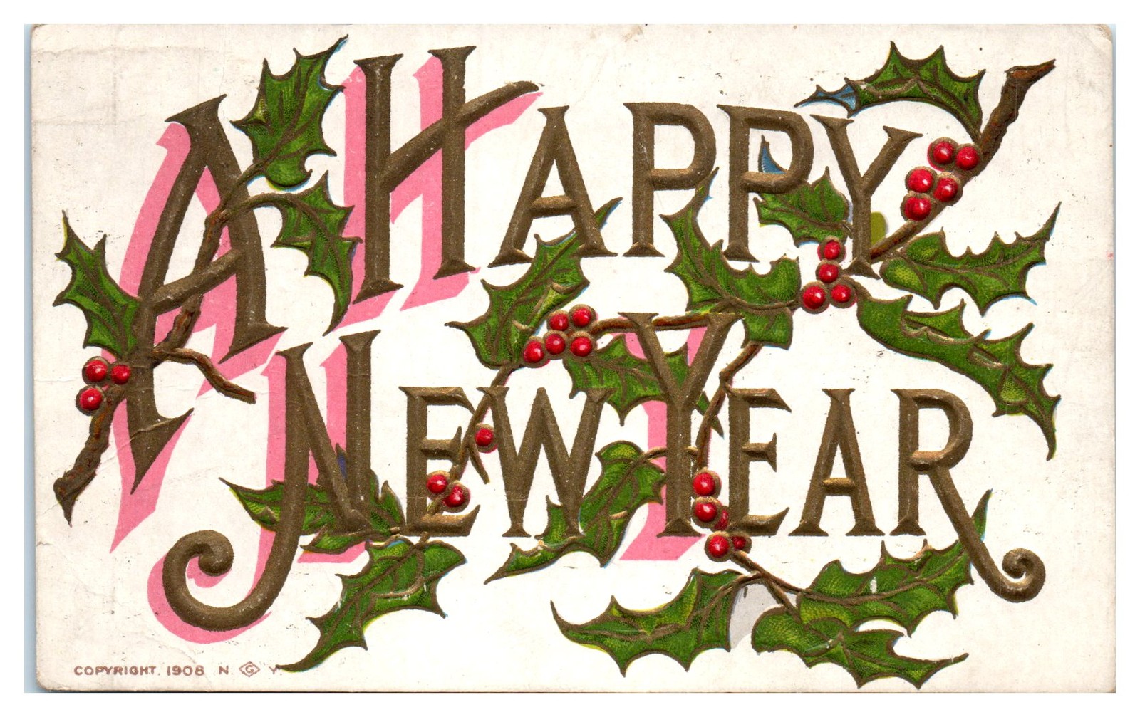 Postcard: COPYRIGHT. 1908 N. HARRY NEW EAR Postcard: COPYRIGHT. 1908 N. HARRY NEW EAR