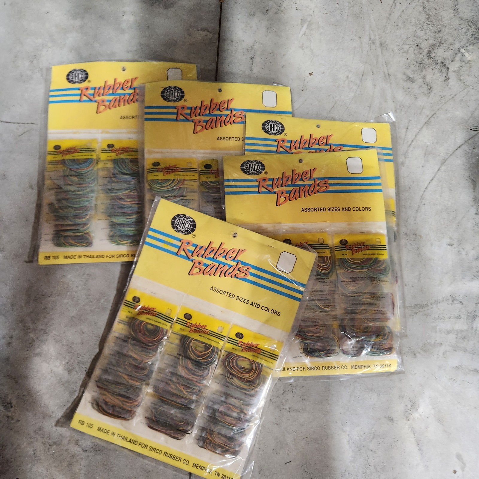 Vintage Sirco Rubber Bands Store Display Lot Of 5 ( 135 Packs) C15 Vintage Sirco Rubber Bands Store Display Lot Of 5 ( 135 Packs) C15