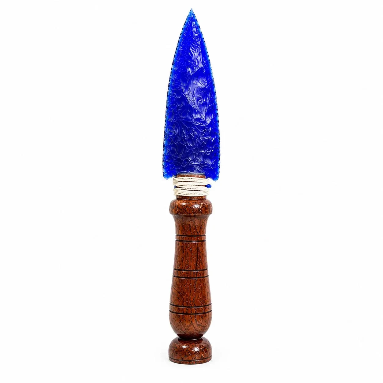 Handmade Blue Obsidian Glass Knife Wooden Handle Crystal Athame Decor Gift Handmade Blue Obsidian Glass Knife Wooden Handle Crystal Athame Decor Gift