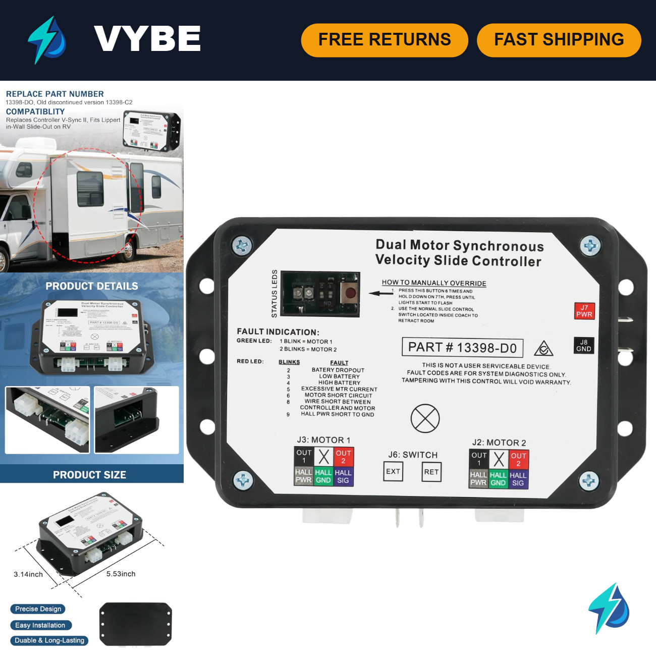 Dual Motor Synchronous Velocity Slide Controller # 13398-D0 Dual Motor Synchronous Velocity Slide Controller # 13398-D0