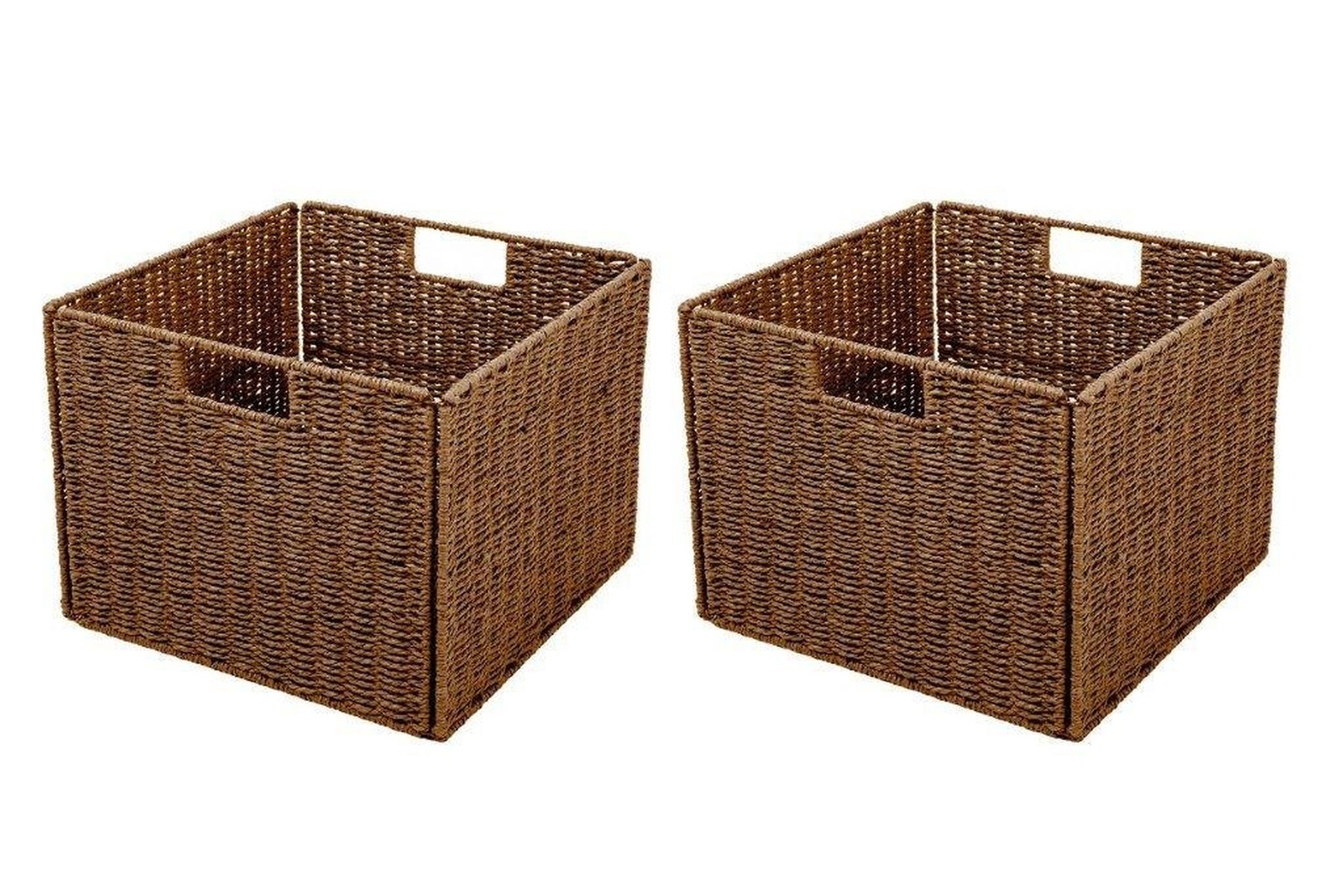 Trademark Innovations Foldable Storage Basket with Iron Wire Frame (Set of 2) Trademark Innovations Foldable Storage Basket with Iron Wire Frame (Set of 2)
