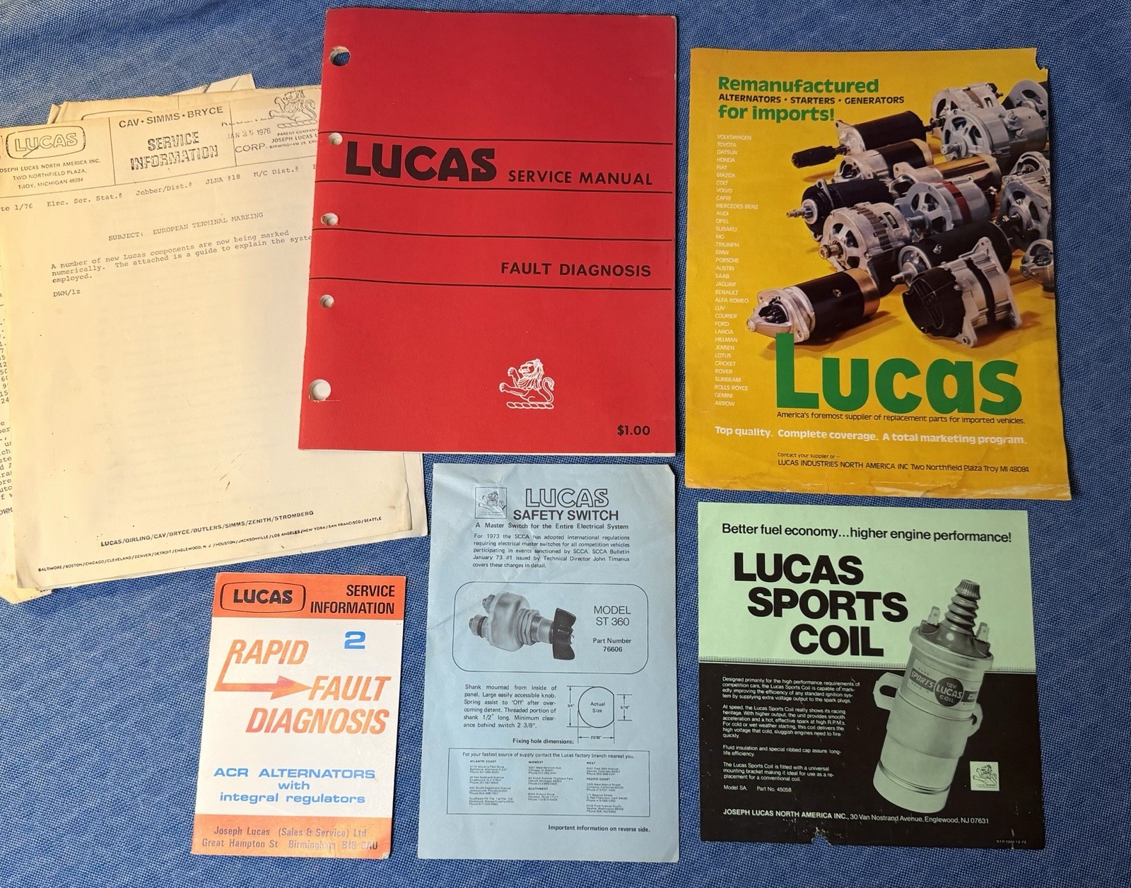 VTG Lot of LUCAS Electric - Brochures, Ads & Fault Diagnosis Service Manual VTG Lot of LUCAS Electric - Brochures, Ads & Fault Diagnosis Service Manual