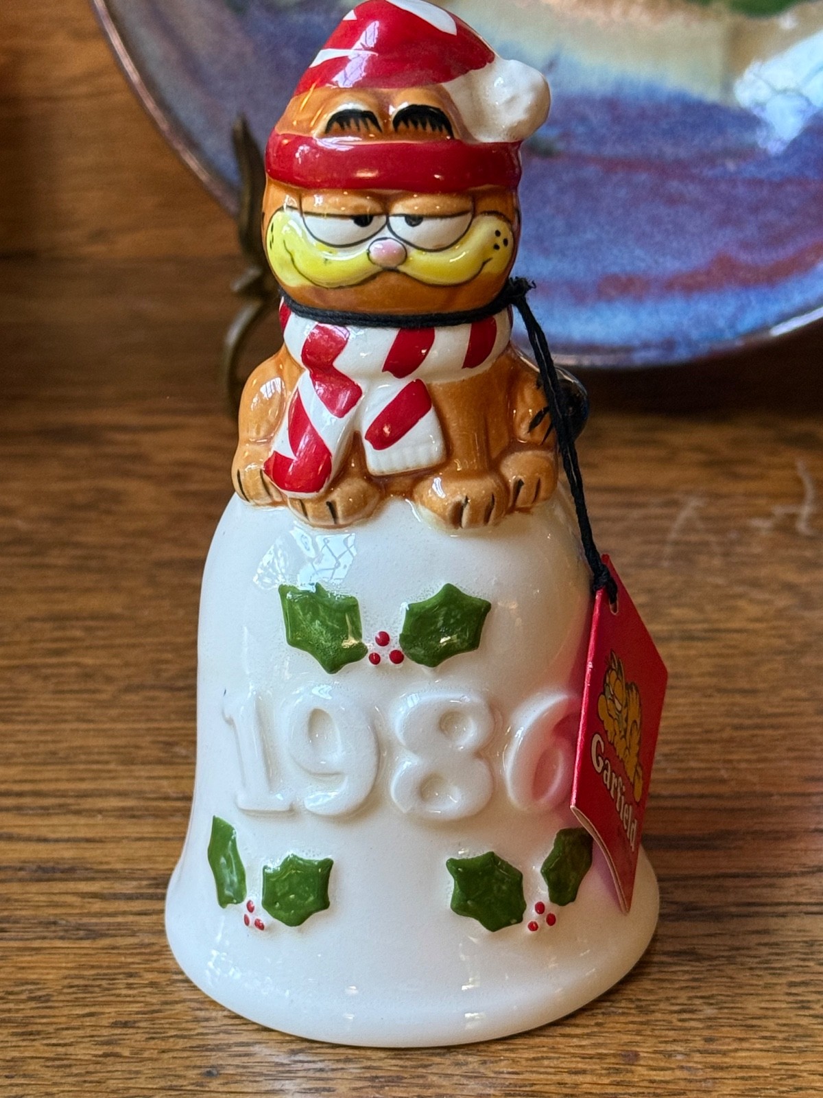 1986 Enesco Garfield the Cat Christmas porcelain bell 1986 Enesco Garfield the Cat Christmas porcelain bell
