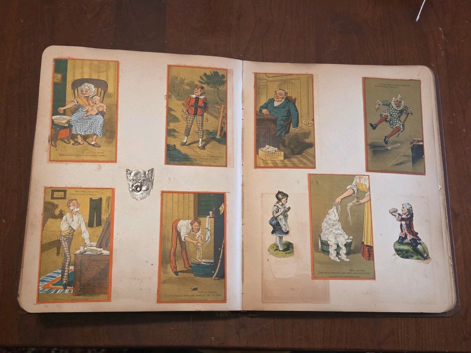 Antique Victorian Scrap Book Album Advertising Trade Cards Die-Cuts Full Antique Victorian Scrap Book Album Advertising Trade Cards Die-Cuts Full