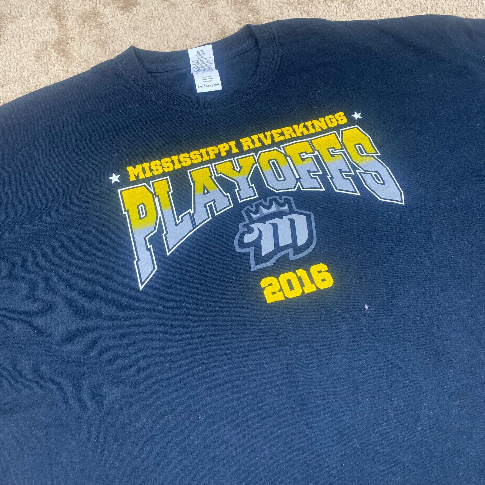 Memphis Mississippi Riverkings Logo “2016 Playoffs” Black XXL T-Shirt 7.12