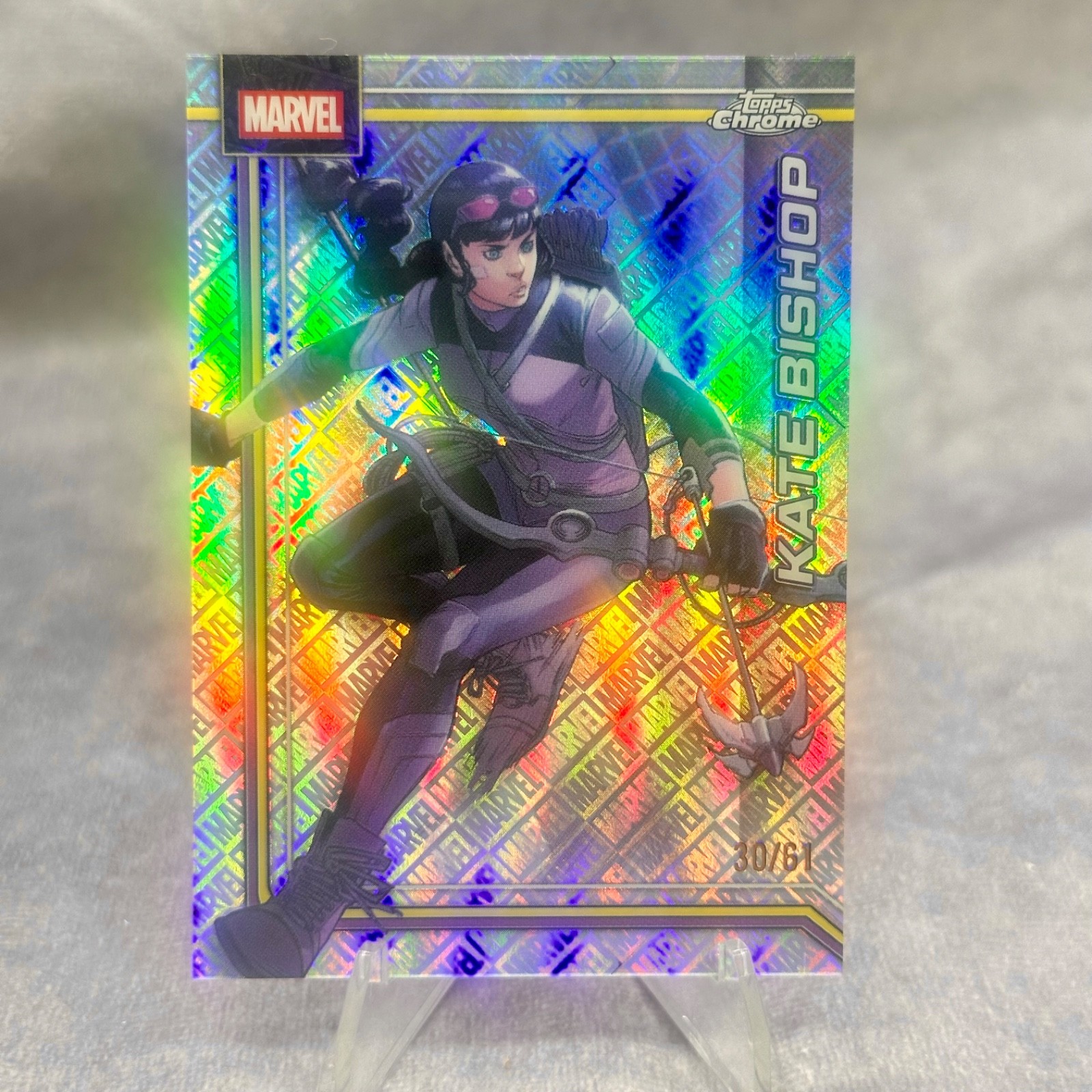 Kate Bishop #063 Logofractor 30/61 2026 Topps Chrome Marvel Comics Hawkeye Kate Bishop #063 Logofractor 30/61 2026 Topps Chrome Marvel Comics Hawkeye