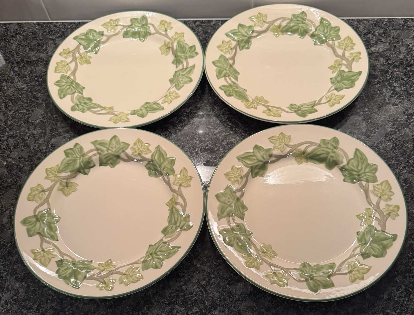Set of 4 Franciscan Ivy II Dinner Plates 10 7/8\ Set of 4 Franciscan Ivy II Dinner Plates 10 7/8\