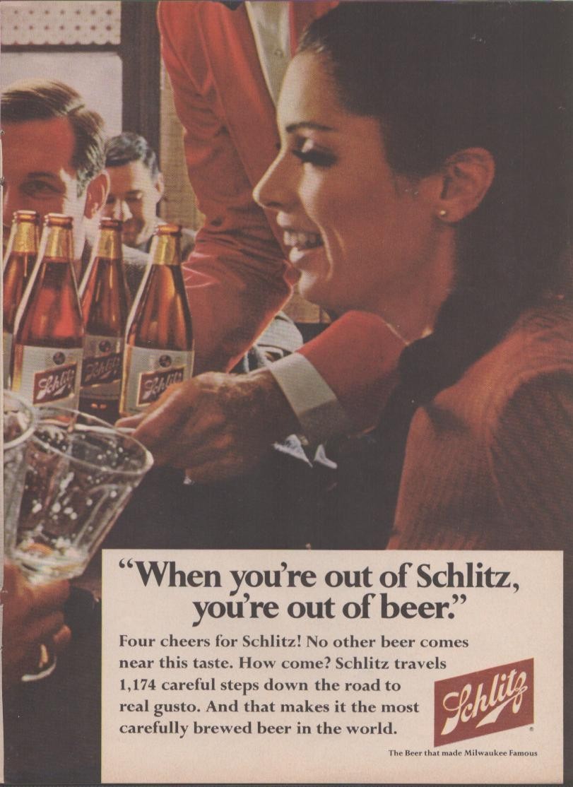 Vintage 1960s Schlitz Beer Print Ad - Original Vintage 1960s Schlitz Beer Print Ad - Original