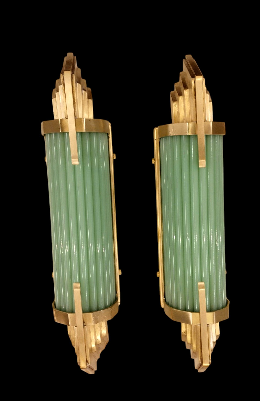1 PC VINTAGE ART DECO BRASS JED GREEN GLASS ROD WALL SCONCE LIGHT NAUTICAL #A98 1 PC VINTAGE ART DECO BRASS JED GREEN GLASS ROD WALL SCONCE LIGHT NAUTICAL #A98