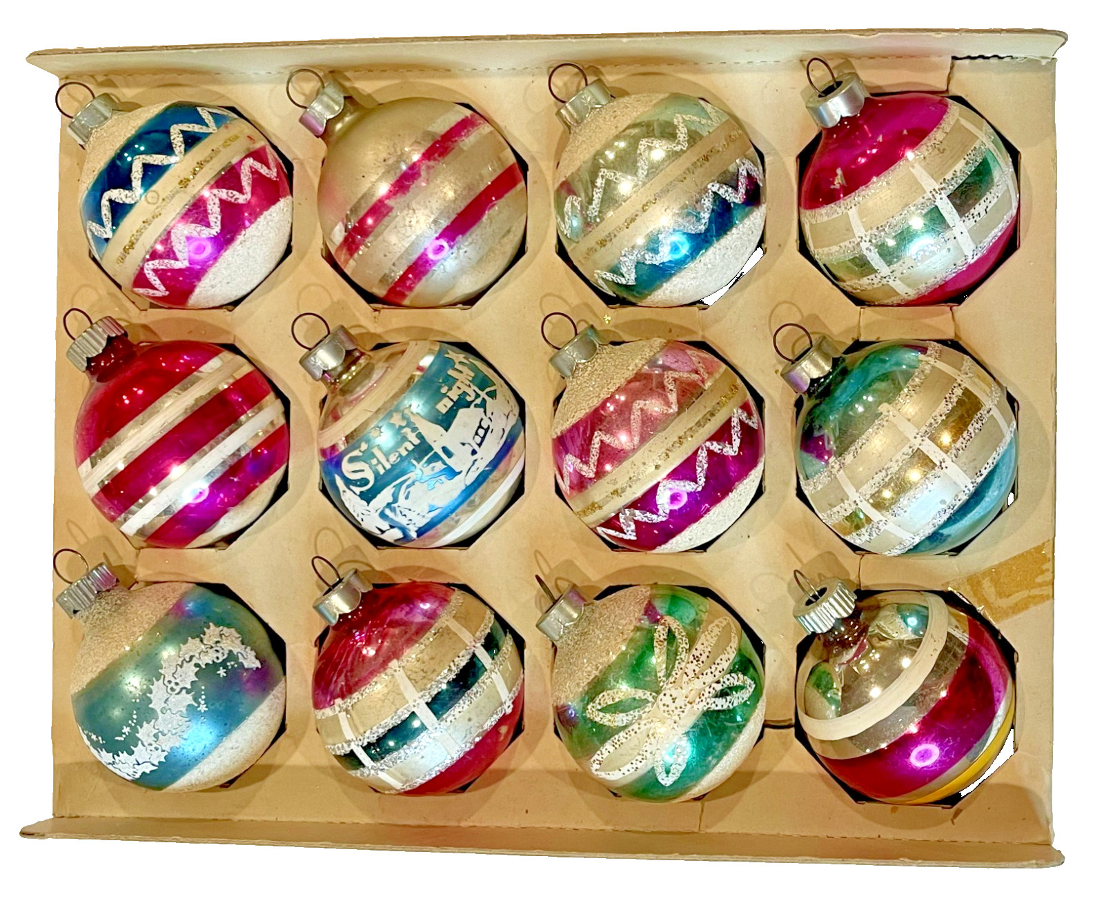 Lot of 12 Vintage Shiny Brite Christmas Ornaments Made in USA 2 Lot of 12 Vintage Shiny Brite Christmas Ornaments Made in USA 2
