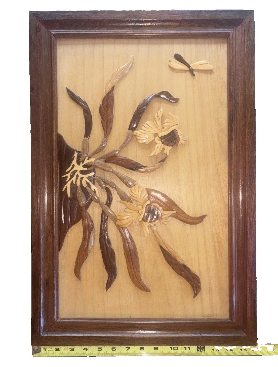 Beautiful Vtg MCM Intarsia 3D Multi Wood Aquatic Fish Coral Reef Wall Art 23.5 Beautiful Vtg MCM Intarsia 3D Multi Wood Aquatic Fish Coral Reef Wall Art 23.5