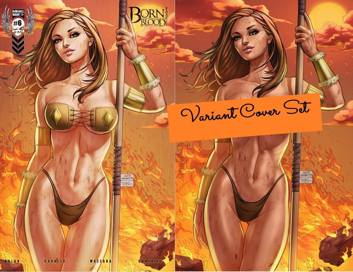 Born Of Blood #6 Jyn Leonard Inferno 2 Variant Cover Set Merc Publishing 2023