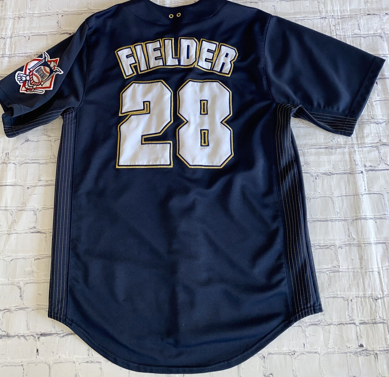 Milwaukee Brewers Prince Fielder #28 True Fan Stitched Jersey Sz. Medium Navy