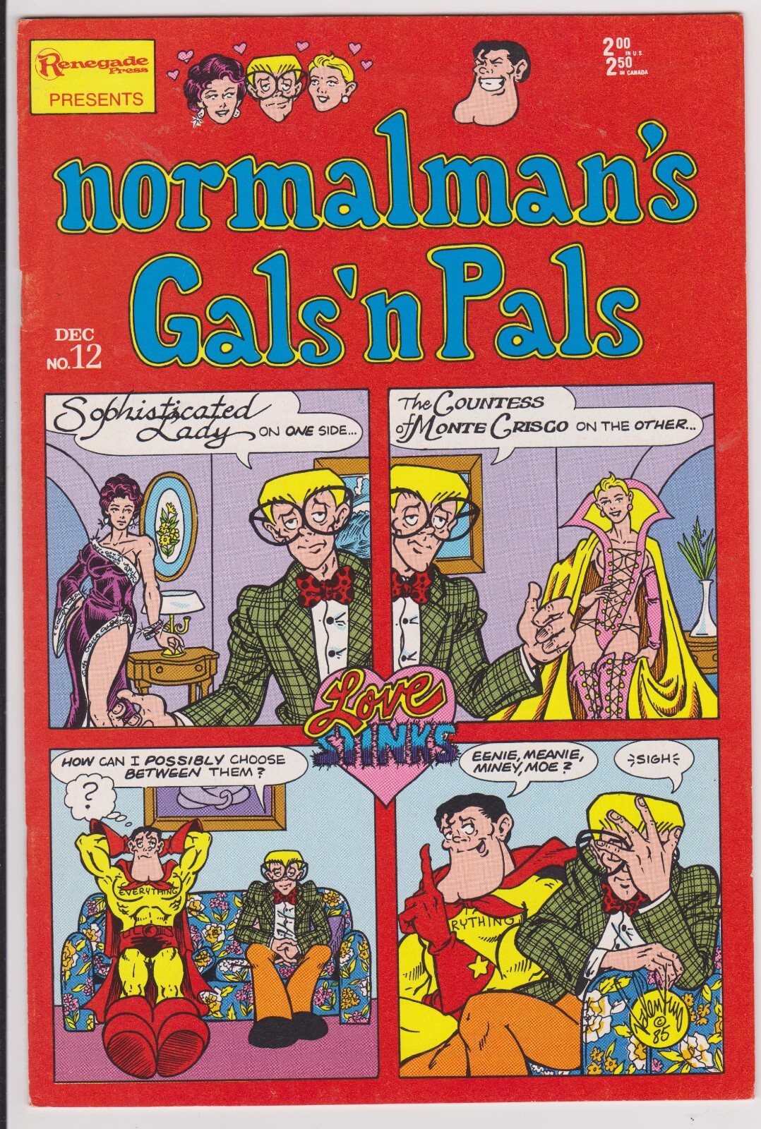 Normalman\'s Gals\'n Pals Issue #12 Comic Book. Humor. Funny. Renegade Press 1985.