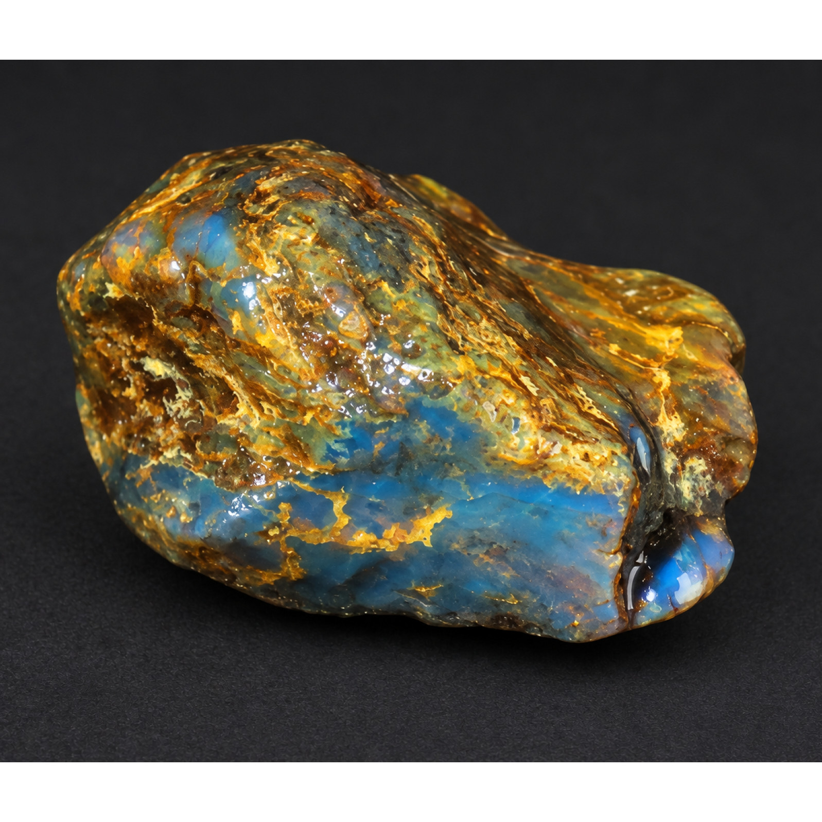 Authentic sky blue rough specimen Dominican amber 36mm