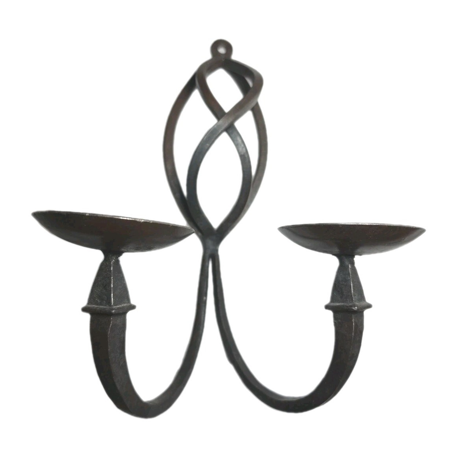 12 INCH Vintage Wrought Cast Iron Sconce Wall Hanging Candle Holder GOTHIC