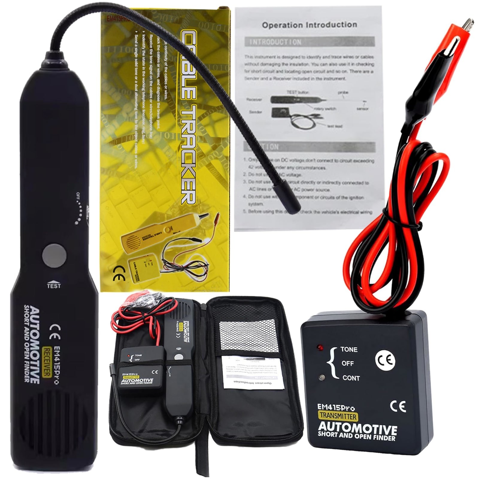 EM415 PRO Automotive Wire Tracer Short Open Circuit Finder 6-42V Flexible Probe EM415 PRO Automotive Wire Tracer Short Open Circuit Finder 6-42V Flexible Probe