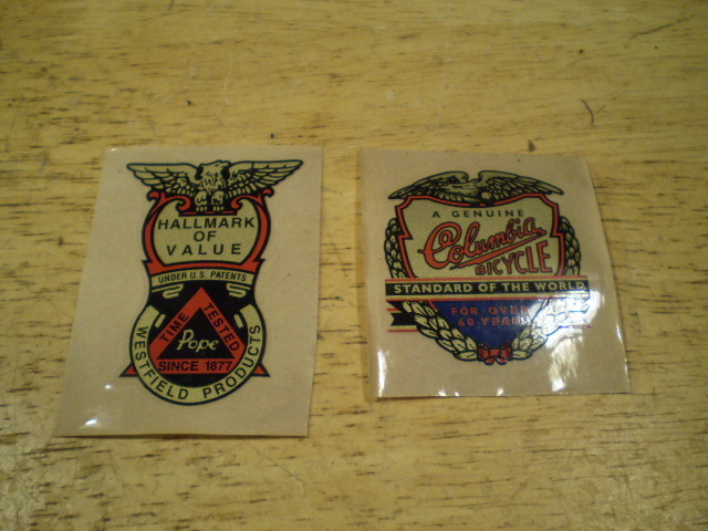 NOS Mint Columbia Bicycle Fender & Seat Tube Decals