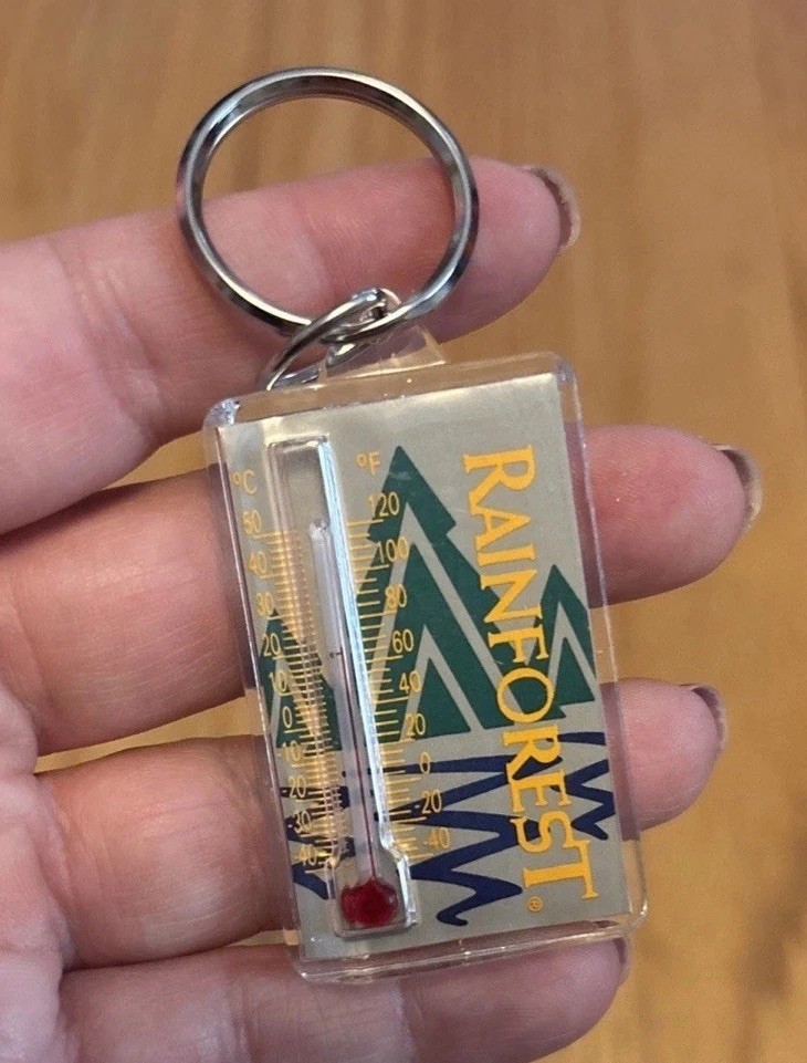 Vintage Rainforest Rain Forest Keychain Thermometer Key Chain Souvenir Travel Vintage Rainforest Rain Forest Keychain Thermometer Key Chain Souvenir Travel