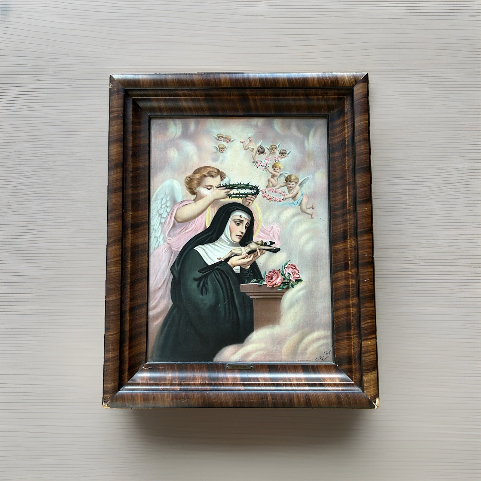 VINTAGE 1900s St RITA OF CASCIA religious TIN LITHO by JOHN DUFFY, NEW YORK VINTAGE 1900s St RITA OF CASCIA religious TIN LITHO by JOHN DUFFY, NEW YORK